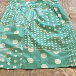 Mint Green Polka Dot A-Line Skirt